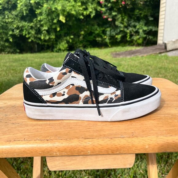 Vans Old Skool Cow Multi Camo Animal Print Low Top Sneakers Size 6.5 - Picture 3 of 7